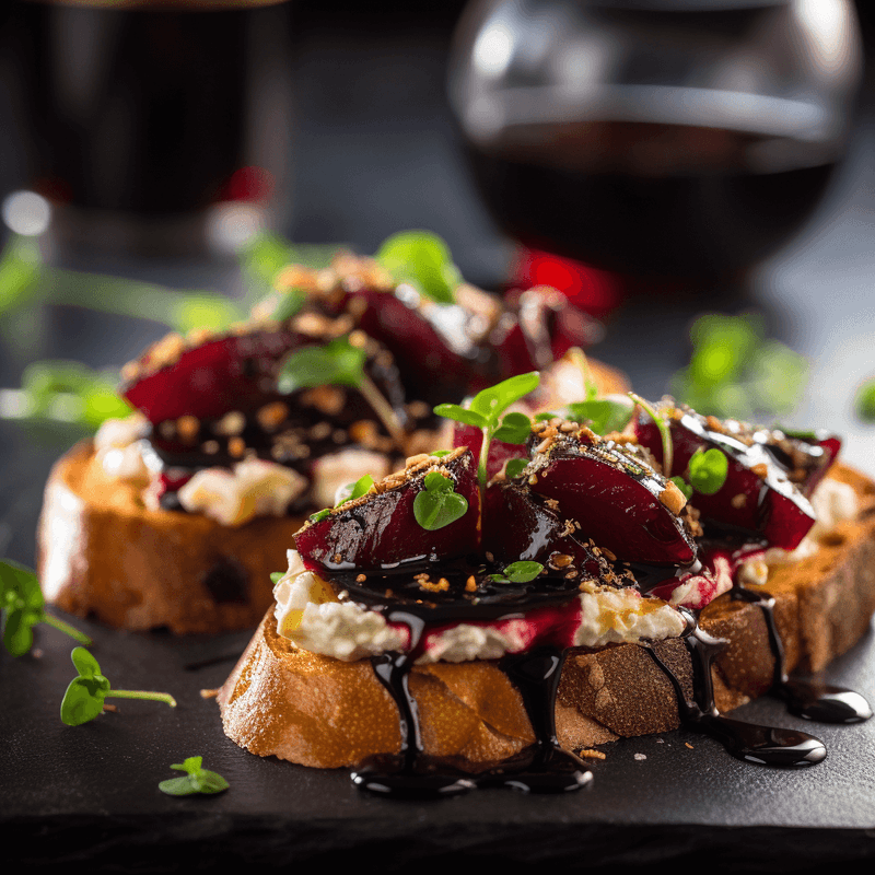 Roasted Beet and Goat Cheese Crostini with Balsamic Glaze Recipe